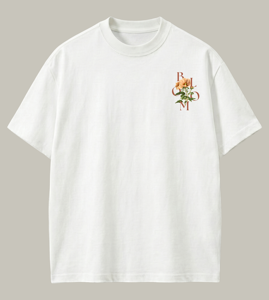 Bloom Minimal Floral Oversized T-Shirt | Minimal Aesthetic Streetwear