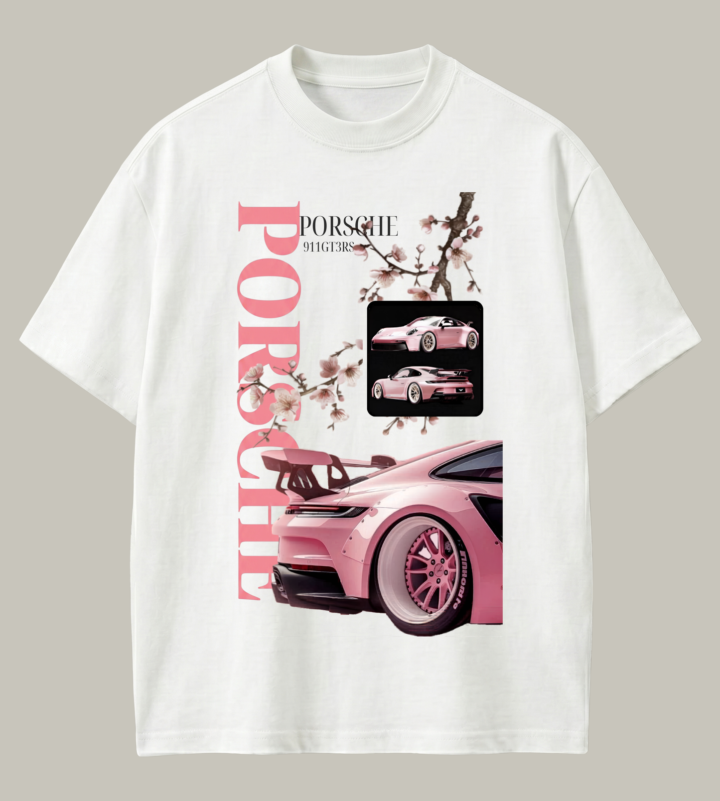 Pink Porsche Oversized T-Shirt | Luxury Streetwear Edition