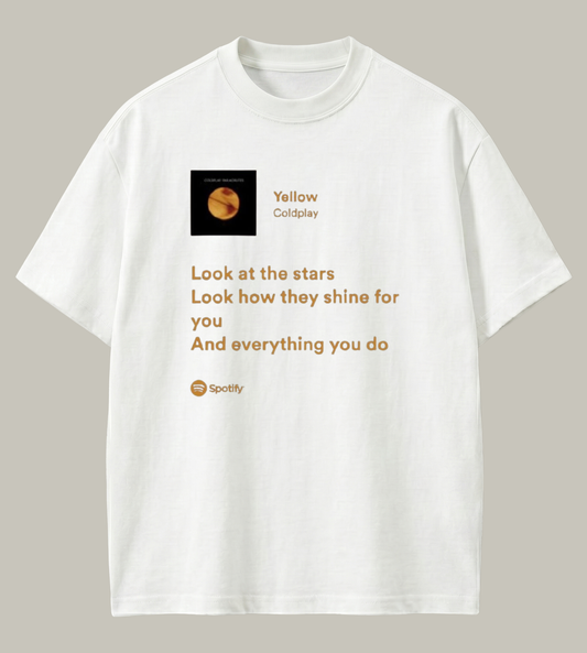 Yellow Inspired Oversized T-Shirt | Celestial Music Streetwear