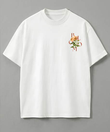 Bloom Minimal Floral Oversized T-Shirt | Minimal Aesthetic Streetwear