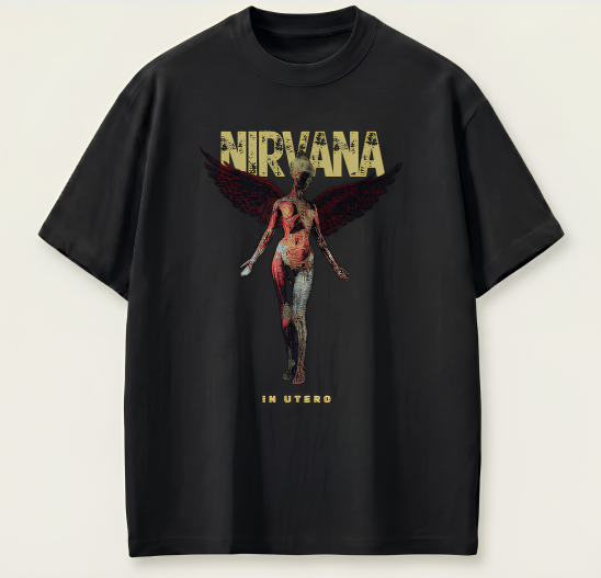 Nirvana Oversized Graphic T-Shirt | 210 GSM Premium Cotton | Vintage Grunge Streetwear