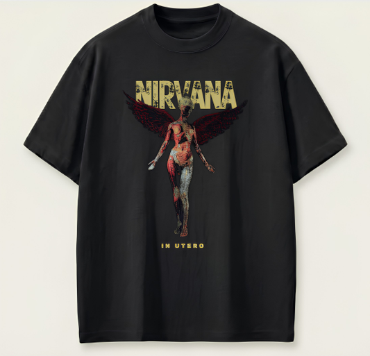 Nirvana Oversized Graphic T-Shirt | 210 GSM Premium Cotton | Vintage Grunge Streetwear